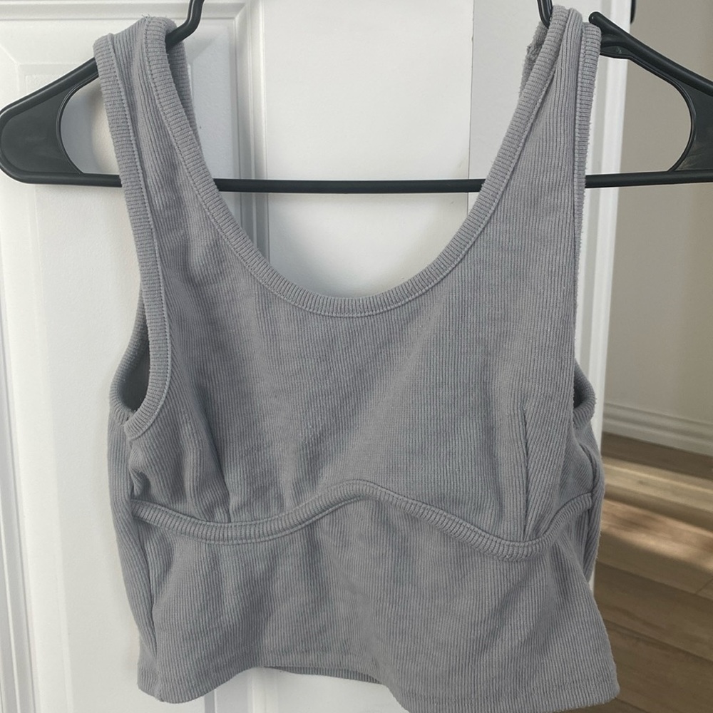 Grey tank top with wireless under bust